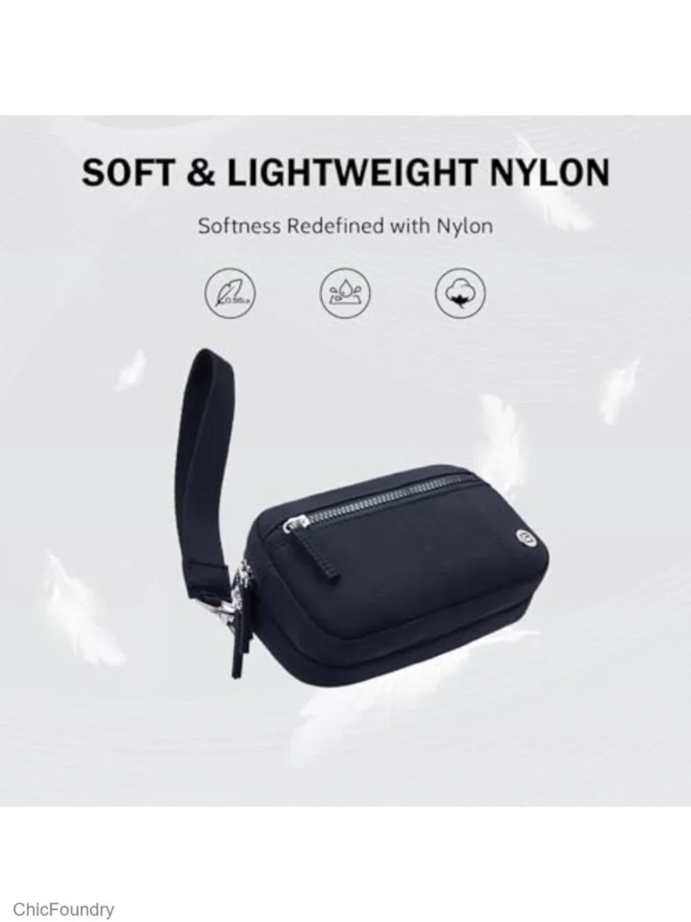 Nylon Crossbody Wristlet Purse with RFID Blocking, Phone Organizer